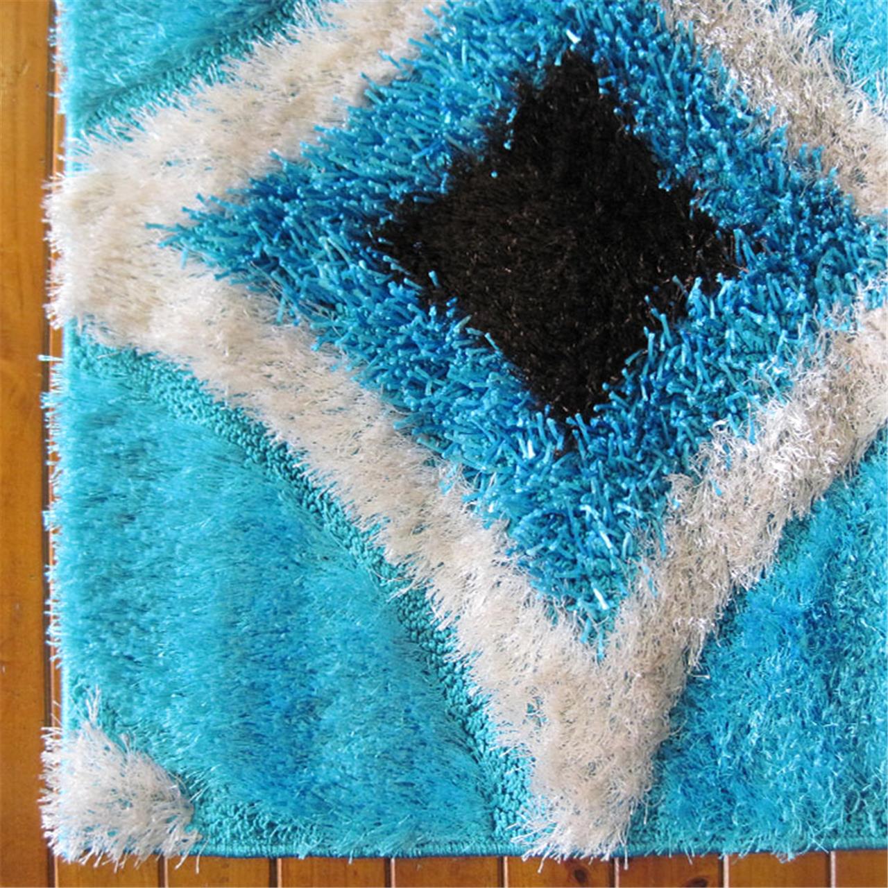 Luxury Shaggy 6048 Turquoise Rug