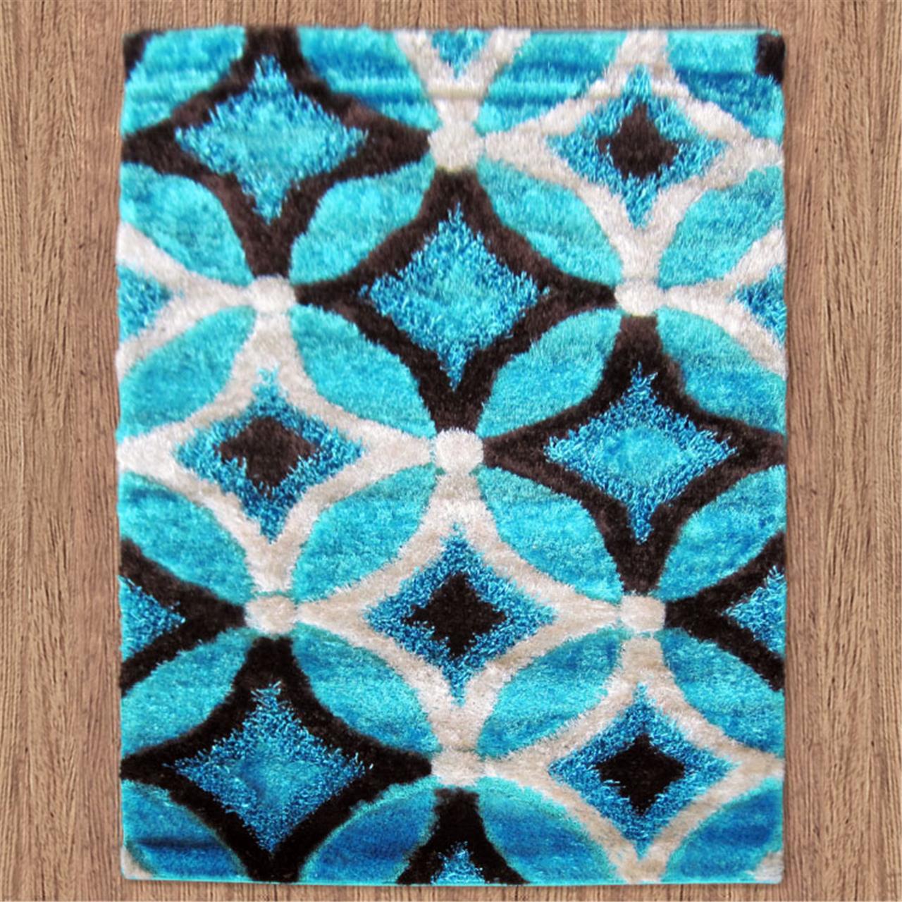 Luxury Shaggy 6048 Turquoise Rug