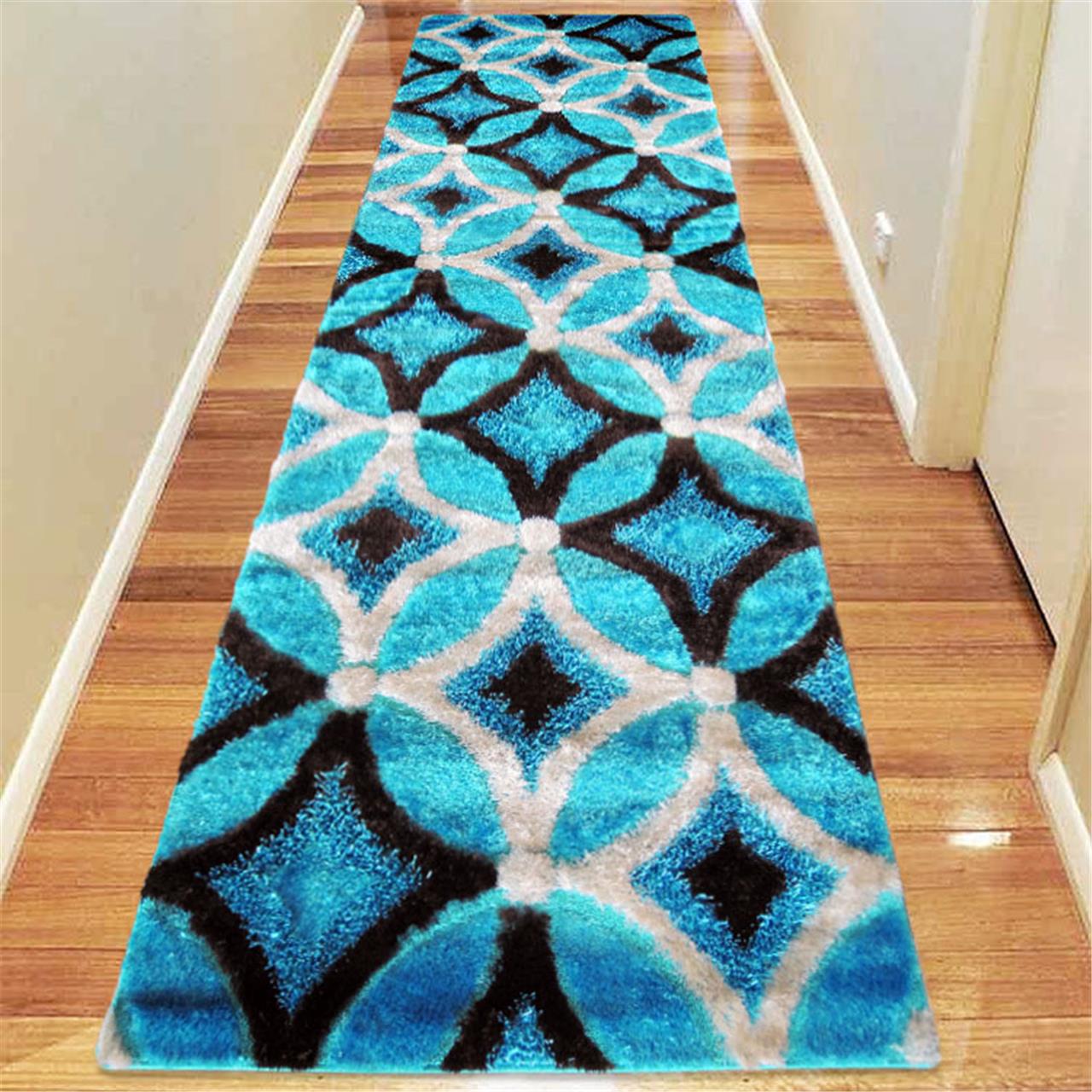 Luxury Shaggy 6048 Turquoise Rug