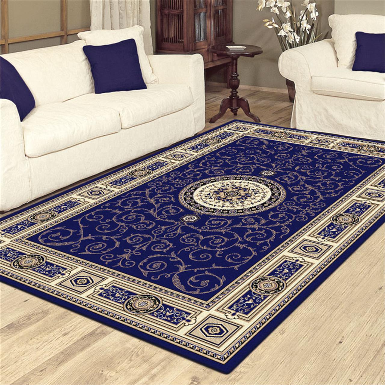 Palace 7647 Dk.Blue Rug - halfpricefurniture – Half Price Furniture