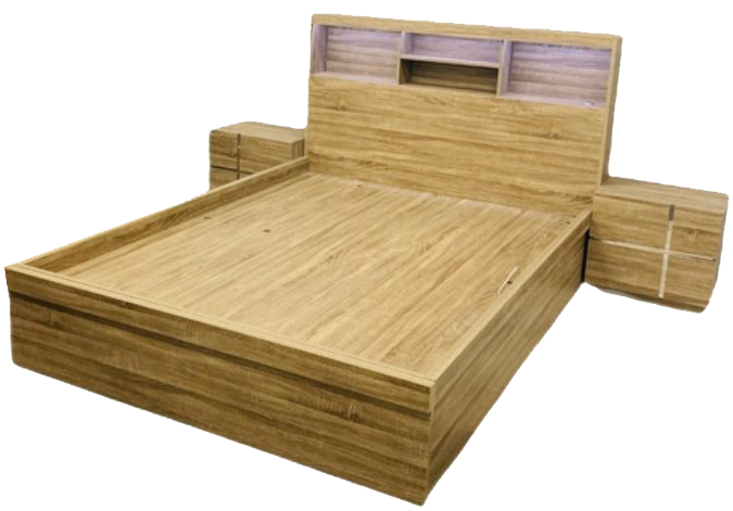 2019 King Queen Bed Oak