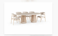 Santino Travertine Dining Setting 180cm