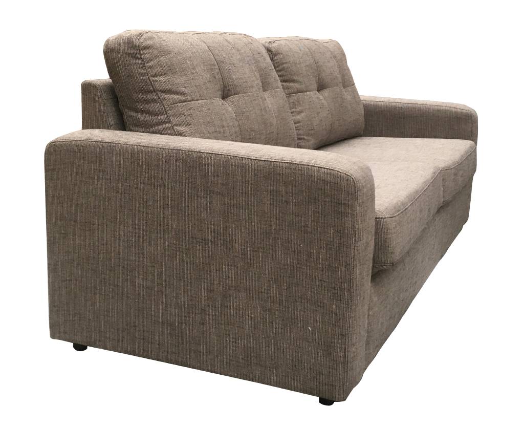 Comfortable lounge sofa bed upholstered in soft polyester fabric, featuring a bi-fold mechanism and durable foam mattress.