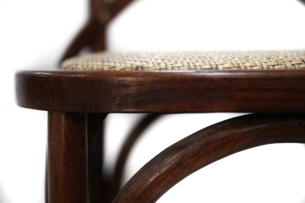 Cross Back Chair with durable timber and fully assembled, set in a cozy dining room.