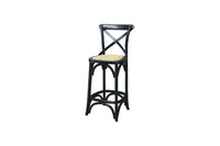 Barista Bar Stool with black finish and timber frame, set in a modern kitchen space.