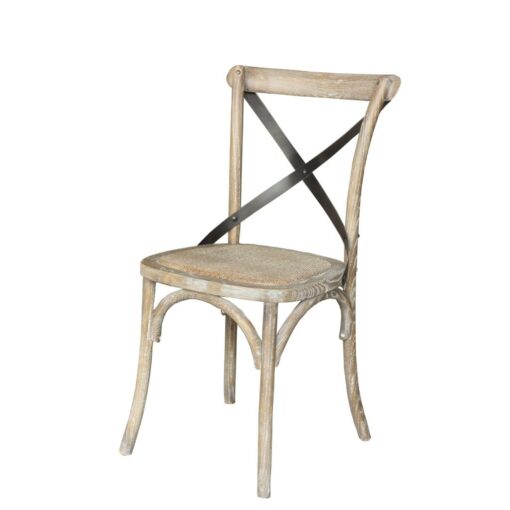 Cross Metal Back Dining Chair