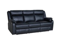 Black Peggy 3ERER LTH Recliner with Murano leather and electric mechanism, in a contemporary room.