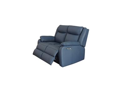 Marine Blue Peggy 2ERER LTH Recliner with USB charging and high back design, in a chic interior.