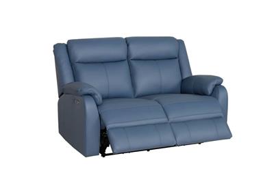 Marine Blue Peggy 2ERER LTH Recliner with electric recliners and durable finish, in a cozy space.