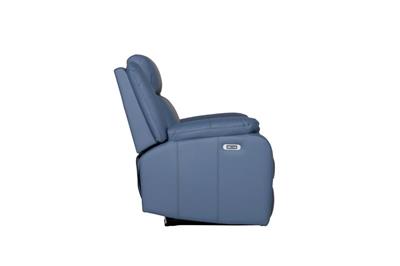 Marine Blue Peggy LTH Recliner with USB charging and high back design, in a chic interior.