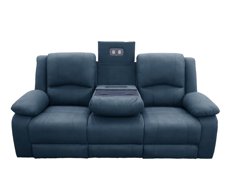 Stylish electric recliner lounge with high-performance Rhino fabric, electric reclining mechanism, and a sturdy plywood frame for ultimate relaxation.