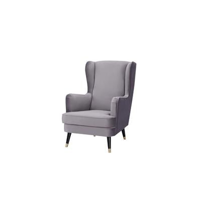 Cooper Arm Chair with polyester upholstery and stable timber legs, displayed in a modern lounge.