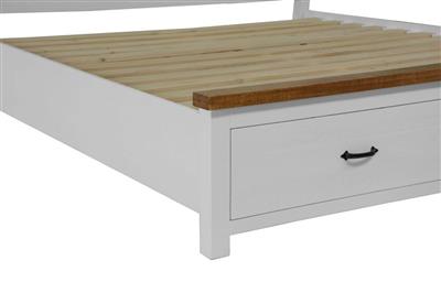 BARNIE K STRG BED 219X197X120CM-CHESTNUT/WHT(4PC)