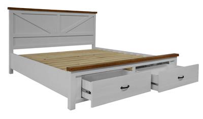 BARNIE K STRG BED 219X197X120CM-CHESTNUT/WHT(4PC)