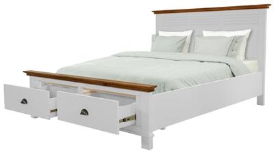 LYNBOOK KING STRG BED 218X201X120CM-CHOC/WH-4CTN