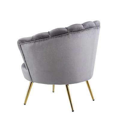 Velvet sofa chair with 150kg capacity and petal backrest, set in an elegant living room.