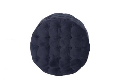 Tufted velvet ottoman with sturdy plywood frame, set in a modern living area.