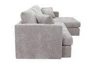 Slate Brody Fab 2.5 Seater with RHF Chaise with three scatter cushions, enhancing a contemporary living area.