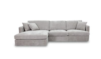 Slate Brody Fab 2.5 Seater with LHF Chaise, low-profile design, and pocket coil springs, in a cozy lounge.