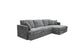 Slate Brody Fab 2.5 Seater with RHF Chaise and three scatter cushions, placed in a modern living room.