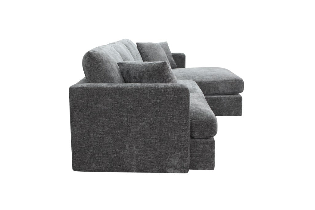 Slate Brody Fab 2.5 Seater with RHF Chaise, modern design with pocket springs, in a trendy lounge area.