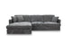 Slate Brody Fab 2.5 Seater with LHF Chaise and three scatter cushions, set in a modern living room.