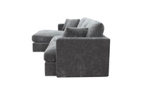 Slate Brody Fab 2.5 Seater with LHF Chaise, modern design with pocket springs, displayed in a trendy lounge.