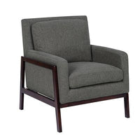 Modern armchair with wood frame, high-density foam, pocket springs, and fixed cushions for comfort. Supports up to 110kg.