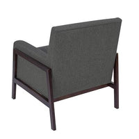 Comfortable armchair with plywood frame, high-density foam, springs, and fixed cushions for durability. Supports up to 110kg.