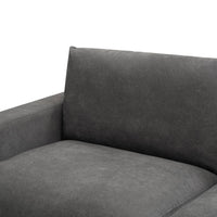 Dark Grey Hasting Fab 2.5 Seater featuring S-spring support and two scatter cushions, in an elegant room.