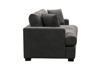 Dark Grey Hasting 2.5 + 2 Seater Sofa featuring S-springs and two scatter cushions, in an elegant room.