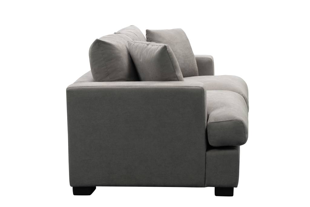 Light Grey Hasting 2.5 + 2 Seater Sofa with durable polyester fabric and scatter cushions, in a bright room.