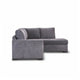 Dark grey fabric lounge with corner chaise design, featuring plush high-density foam and a durable hardwood frame.