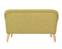 Blue Lavender 2.5 Seater with angled oak legs and five-button detailing, enhancing a stylish home environment.