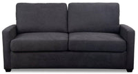 Loft Graphite Zoe Double Sofa Bed with memory foam mattress, set in a modern living room.