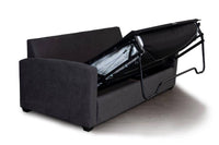 Loft Graphite Zoe Double Sofa Bed with thick foam support, ideal for guests, in a chic room.