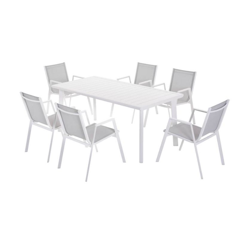 PERIG OUT 7PC DINING SET-LIGHT GREY/WHT(2PC)
