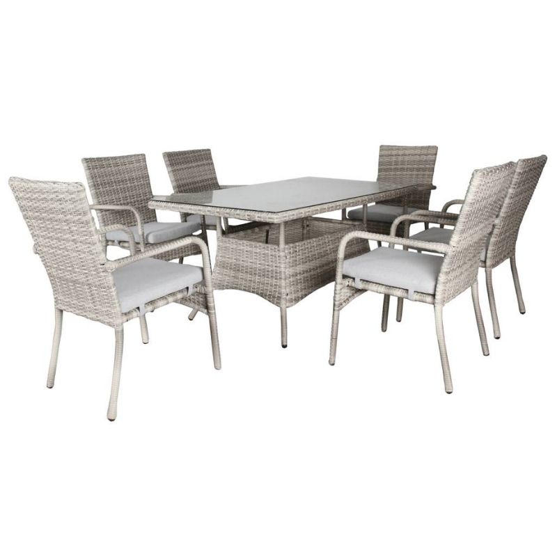 PRIESTLY OUT 7PC DINING SET-LIGHT GREY