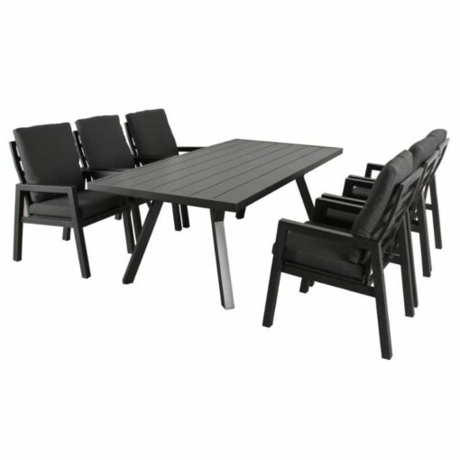 TORROS OUT 7PC DINING SET-CHARCOAL/GREY(4CTN)