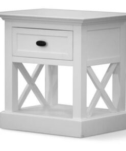 Sahara Bedside Table 1drw W/shelf 58x45x60cm-white