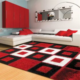 Luxury Shaggy 1206 Red Rug
