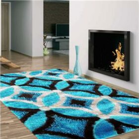 Luxury Shaggy 6048 Turquoise Rug