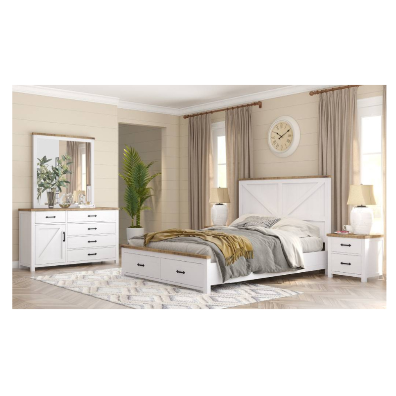 Branie 5PC Bed, Dresser, Mirror & Bedsides - KIT - halfpricefurniture